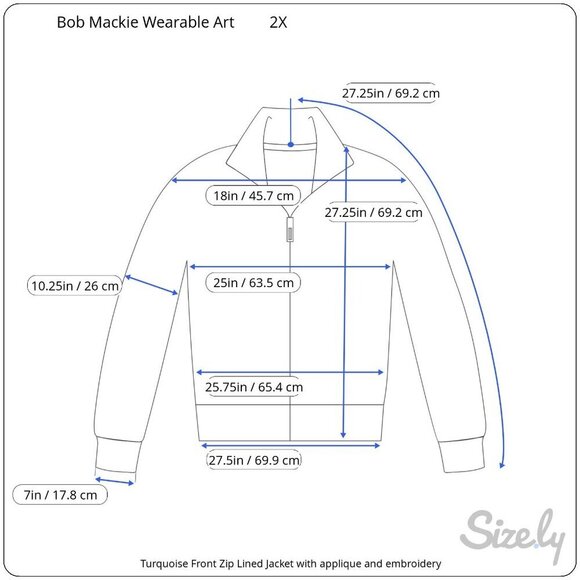 Bob Mackie Wearable Art Butterfly Embroidered Jacket Zip Front 3/4 Sleeves 2X - Picture 10 of 10